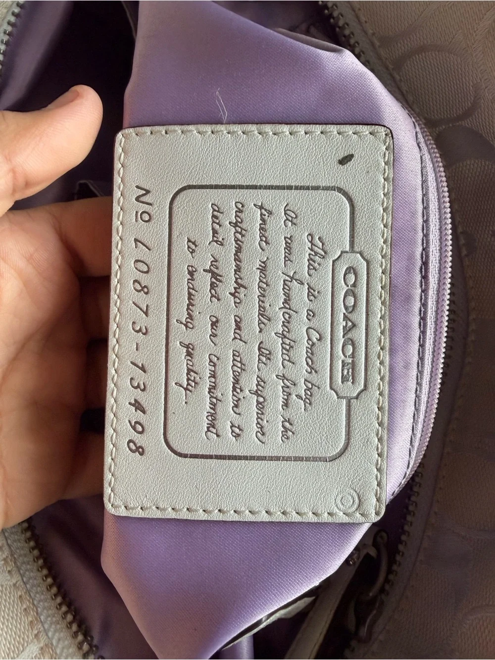 Coach Patchwork Signature Tote in Beige with Iridescent Accent
